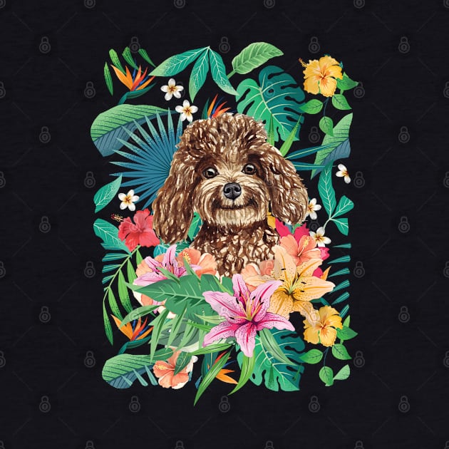 Tropical Chocolate Toy Poodle by LulululuPainting